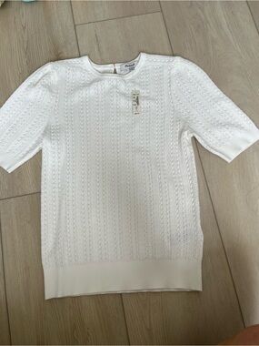 Madewell NWT White Knit Short-Sleeve Top